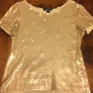 Vintage Gold Sequin Shirt Ellen Tracy